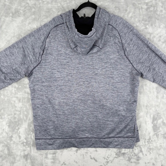 Zella Men Heathered Track Jacket Gray Blue Full Zip Hooded 2XL Polyester Spandex - Picture 11 of 14